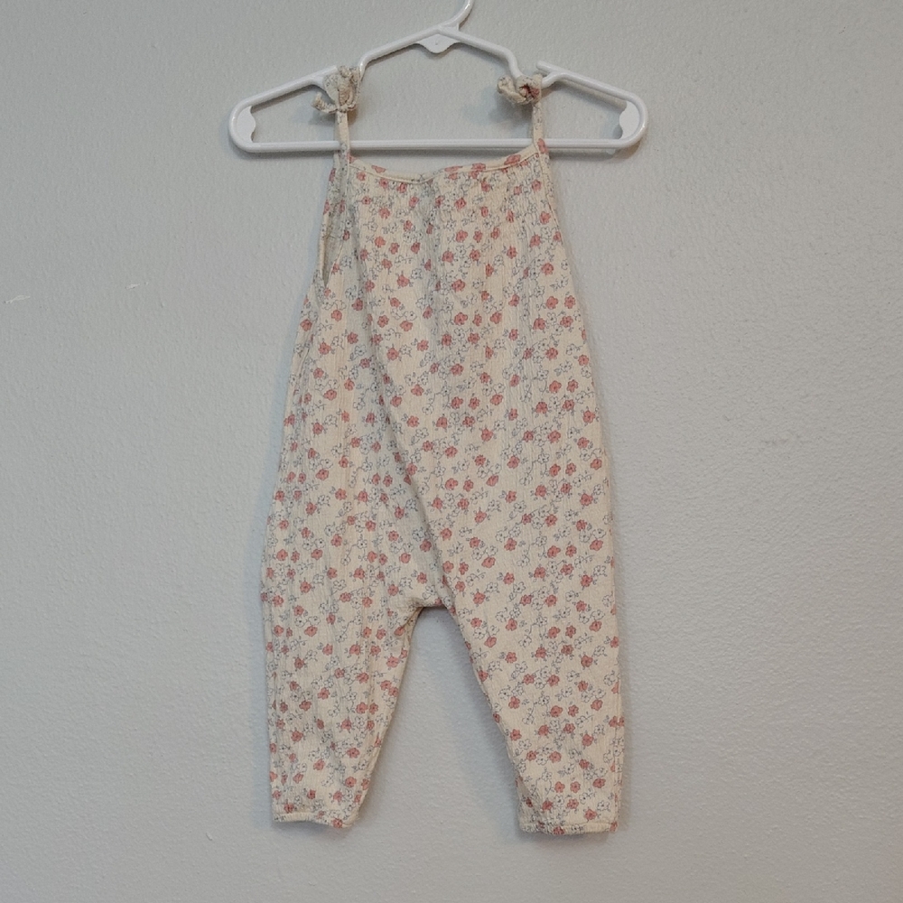 Zara Kids Floral Romper - Cream and Pink